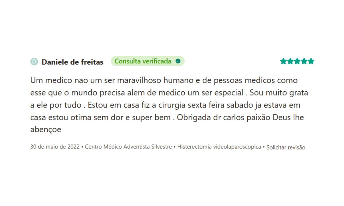 Avaliação de paciente no Google · 02