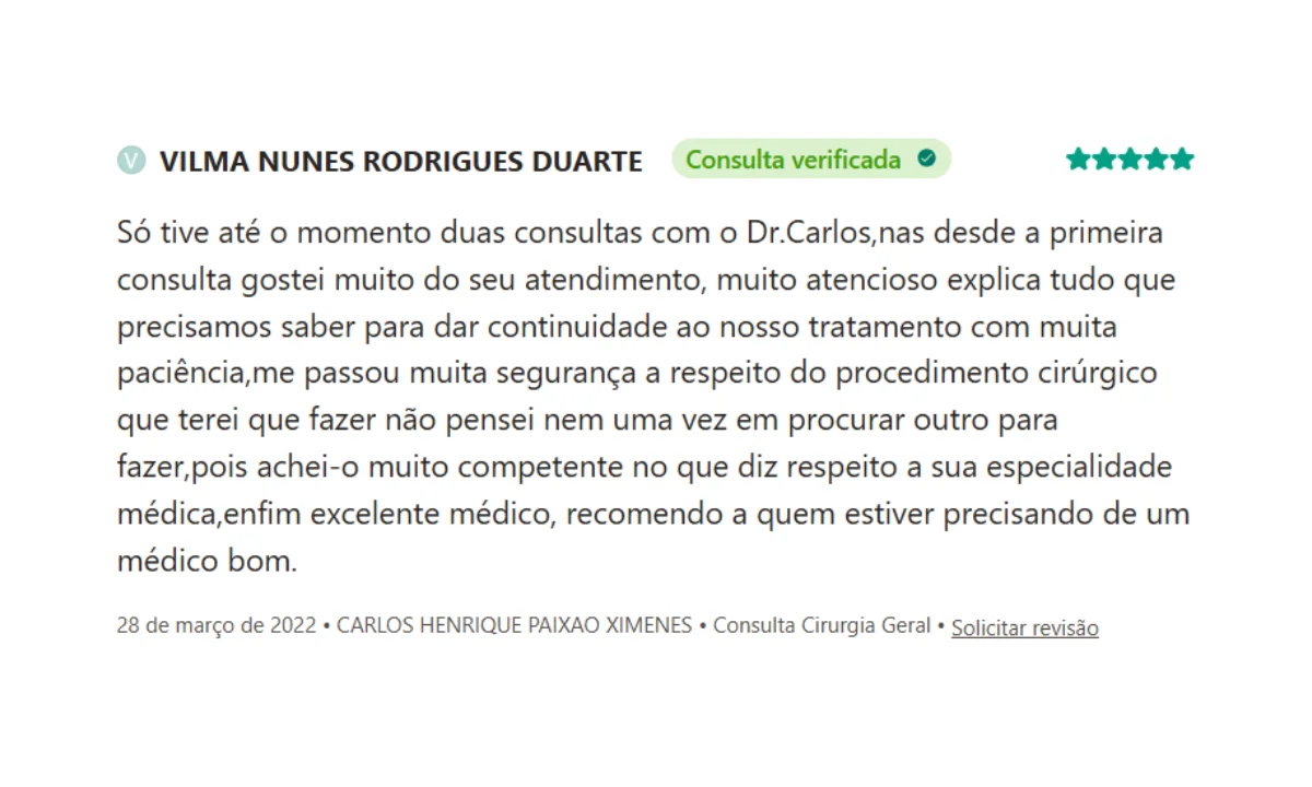 Avaliação de paciente no Google · 04